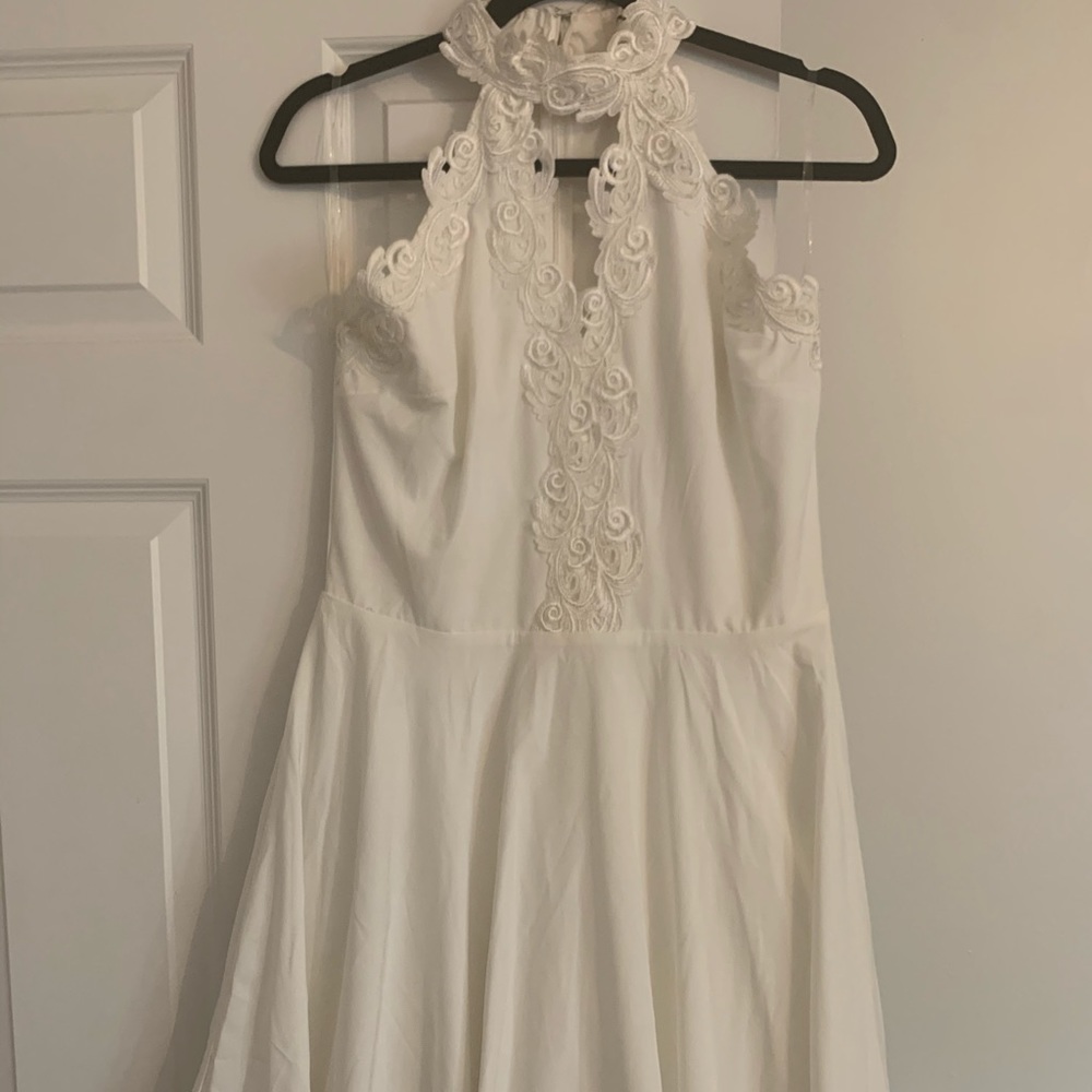 White Halter Minidress